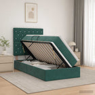 Opbergbed 90x190 cm fluweel donkergroen