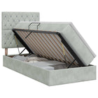 Opslag bed met matras Lichtgrijs 100 x 200 cm Fluweel