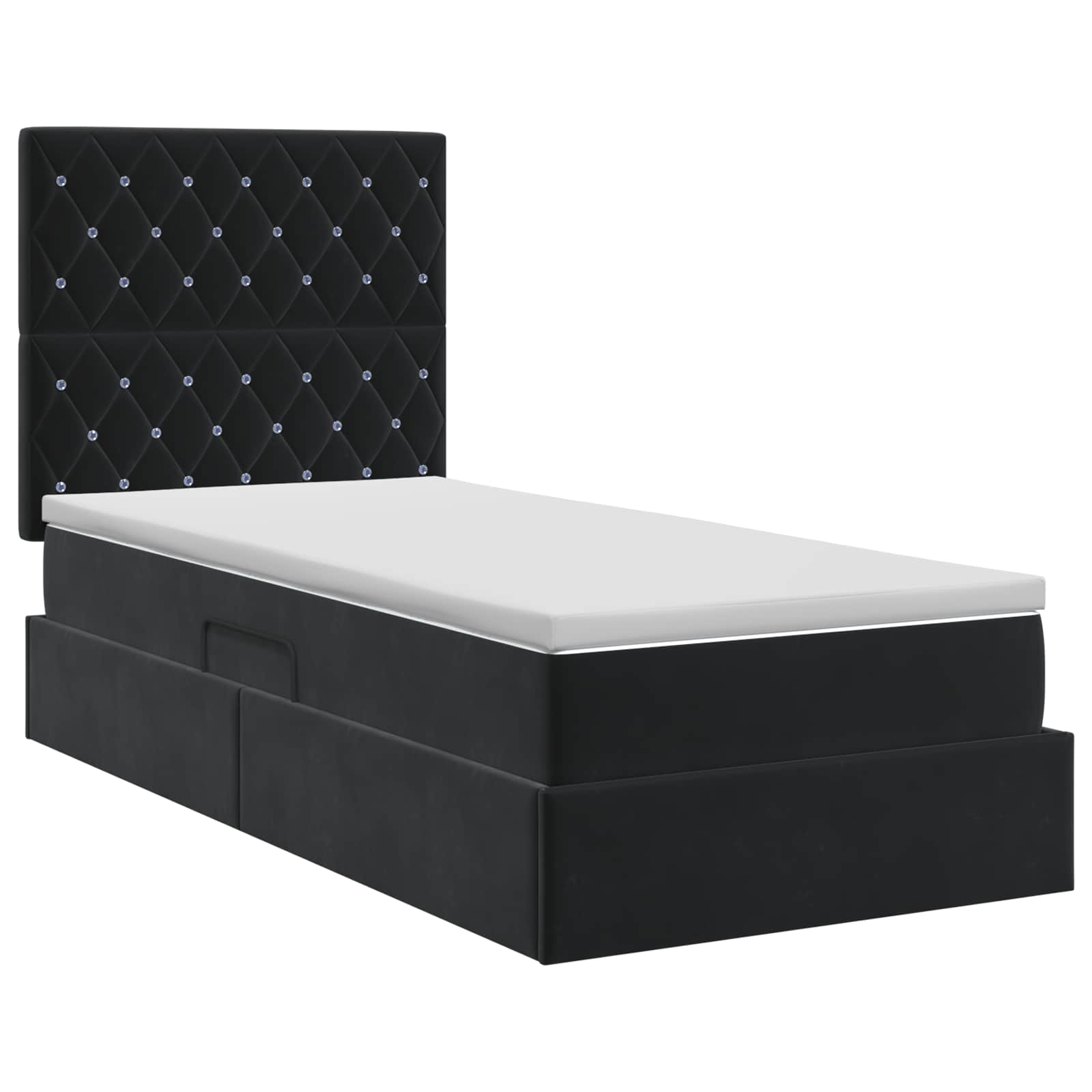 Opslag bed met matras met hoofdeinde met opslag Fluweel