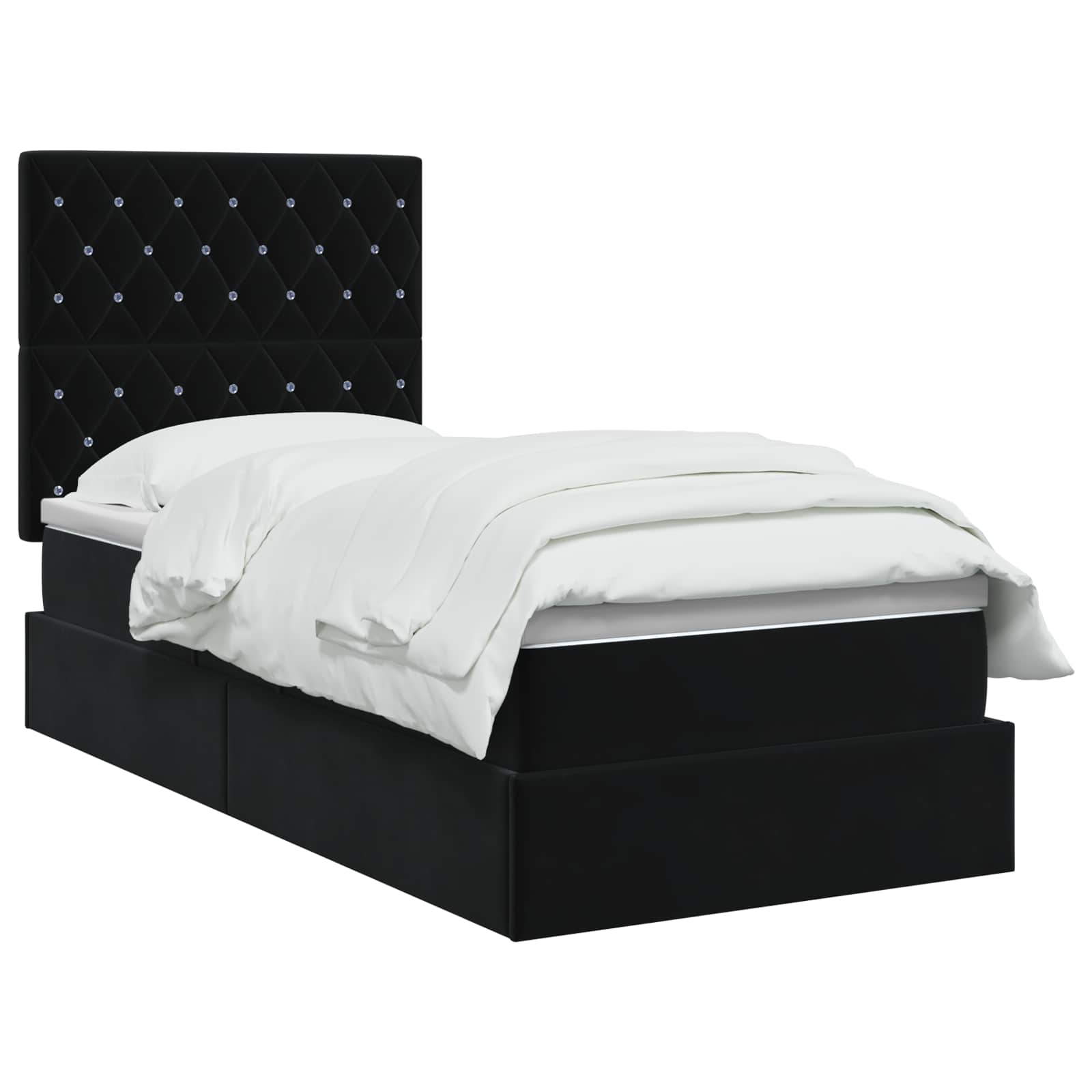 Opslag bed met matras met hoofdeinde met opslag Fluweel