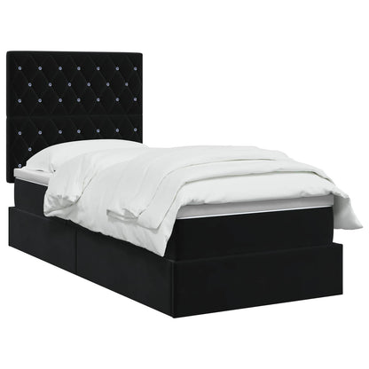 Opslag bed met matras met hoofdeinde met opslag Fluweel