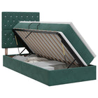 Opslag bed met matras Donkergroen 100 x 200 cm Fluweel