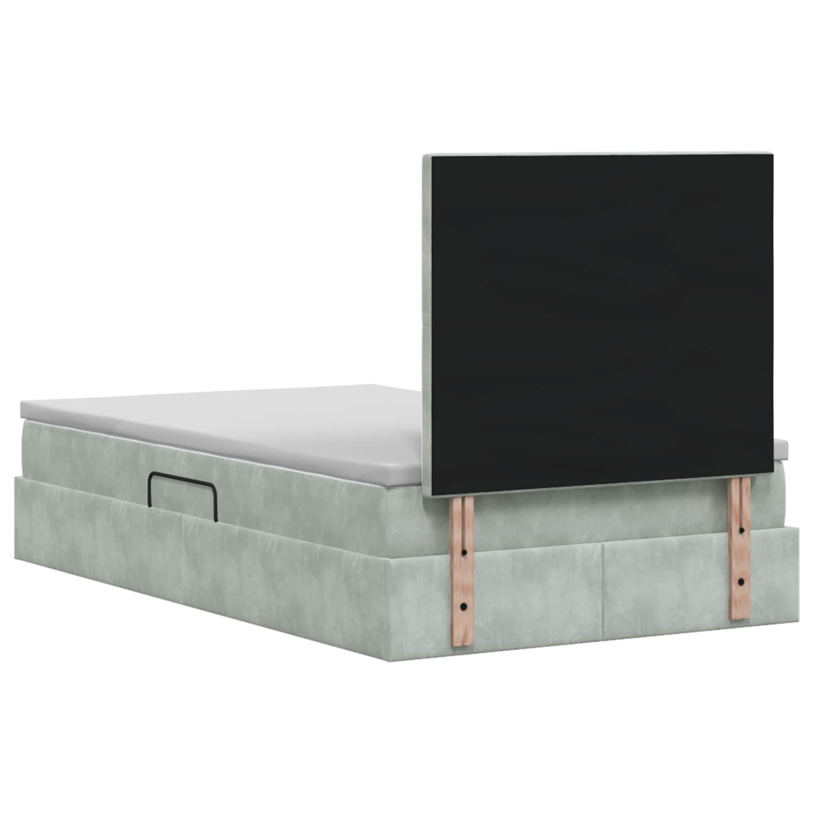 Opslag bed met matras Lichtgrijs 120 x 200 cm Fluweel