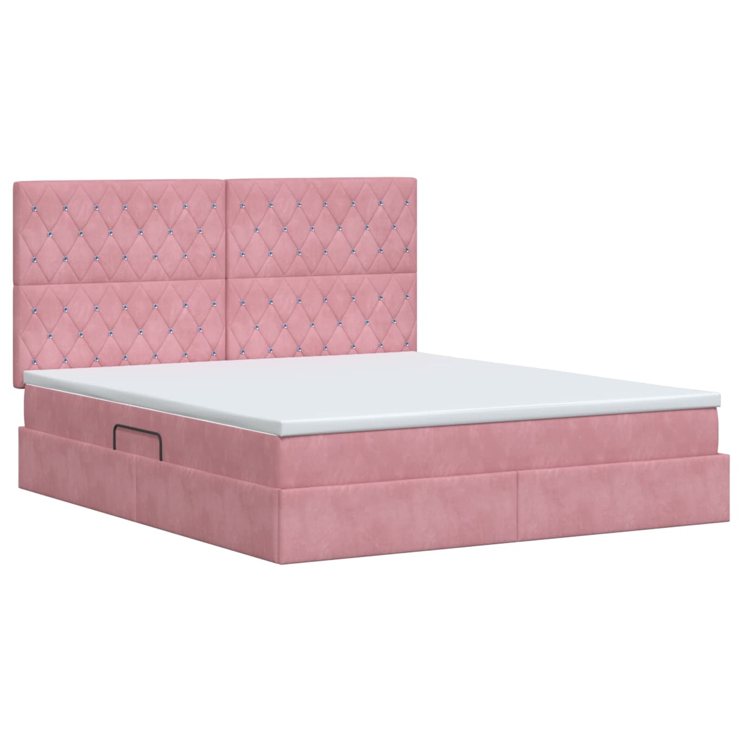 Opslag bed met matras met hoofdeinde Roze 140 x 200 cm Fluweel