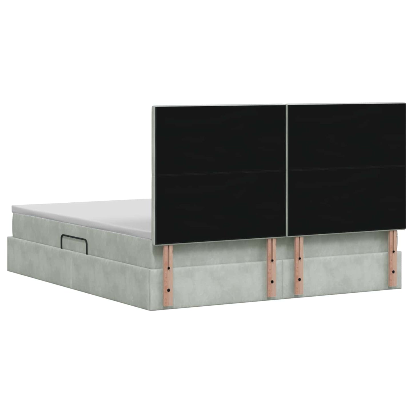 Opslag bed met matras Lichtgrijs 160 x 200 cm Fluweel