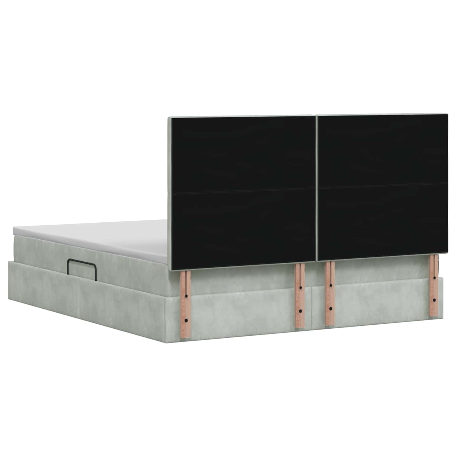 Opslag bed met matras Lichtgrijs 160 x 200 cm Fluweel