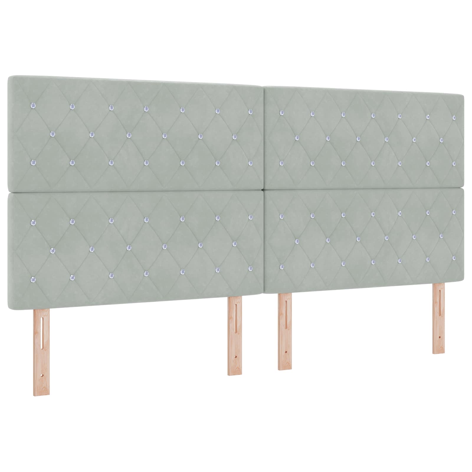 Opslag bed met matras Lichtgrijs 200 x 200 cm Fluweel