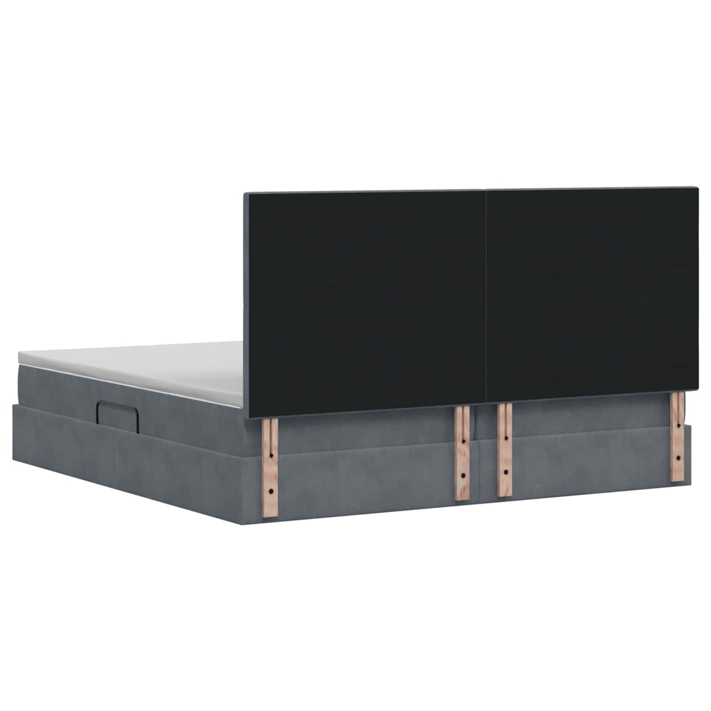 Opslag bed met matras Donkergrijs 200 x 200 cm Fluweel