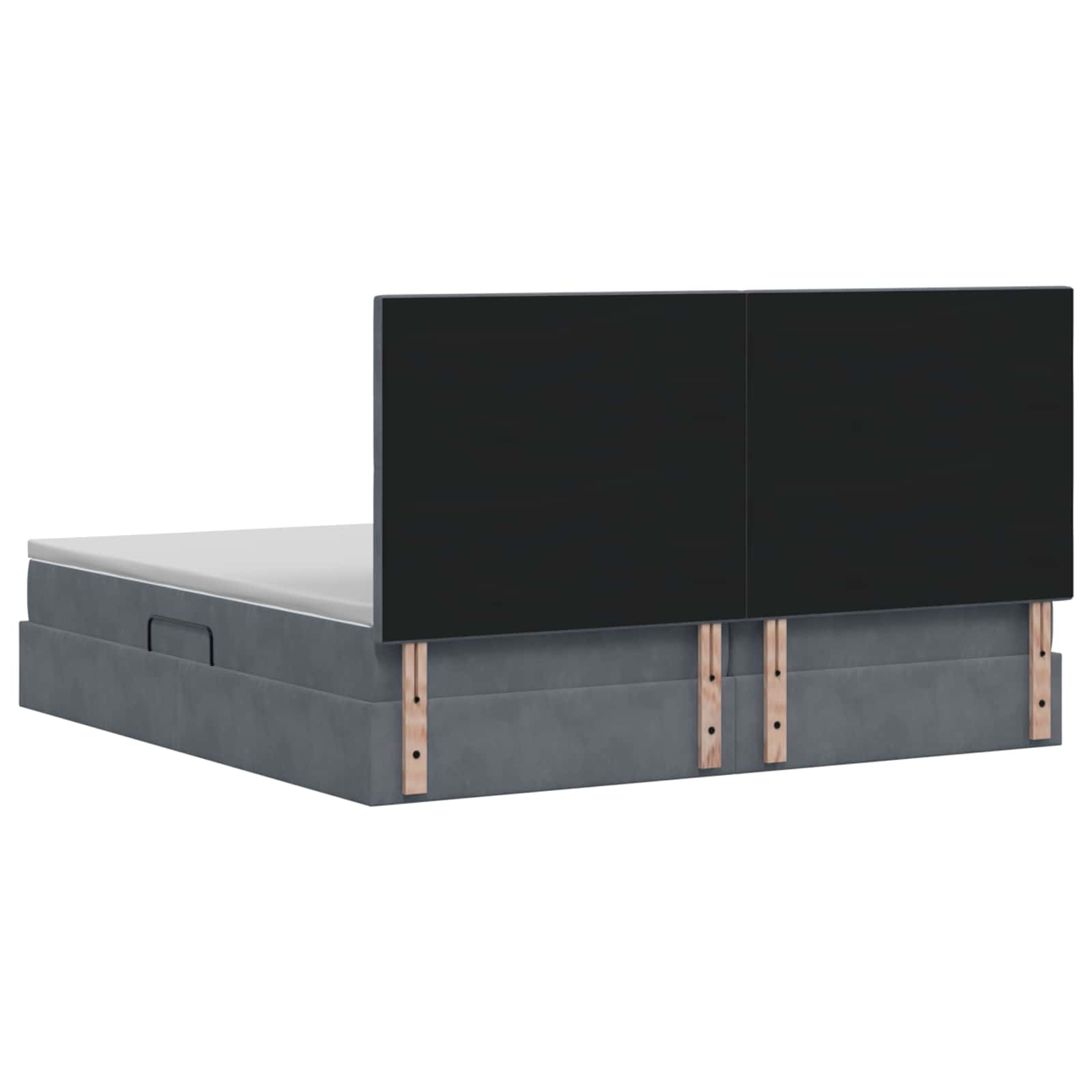 Opslag bed met matras Donkergrijs 200 x 200 cm Fluweel
