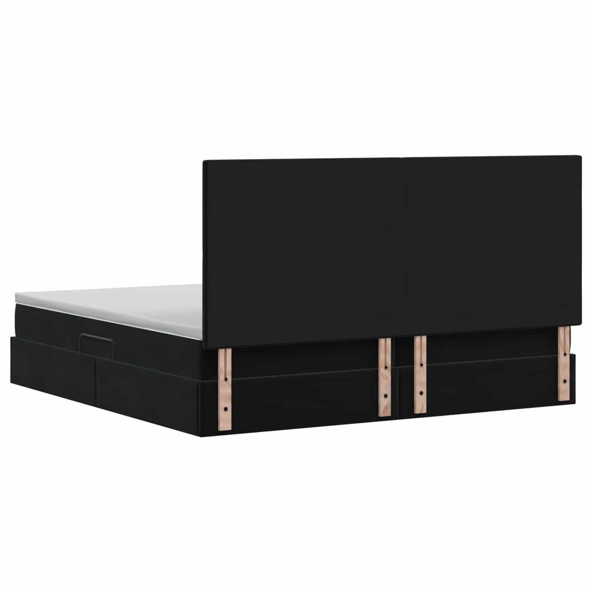 Opslag bed met matras met hoofdeinde Zwart 200 x 200 cm Fluweel
