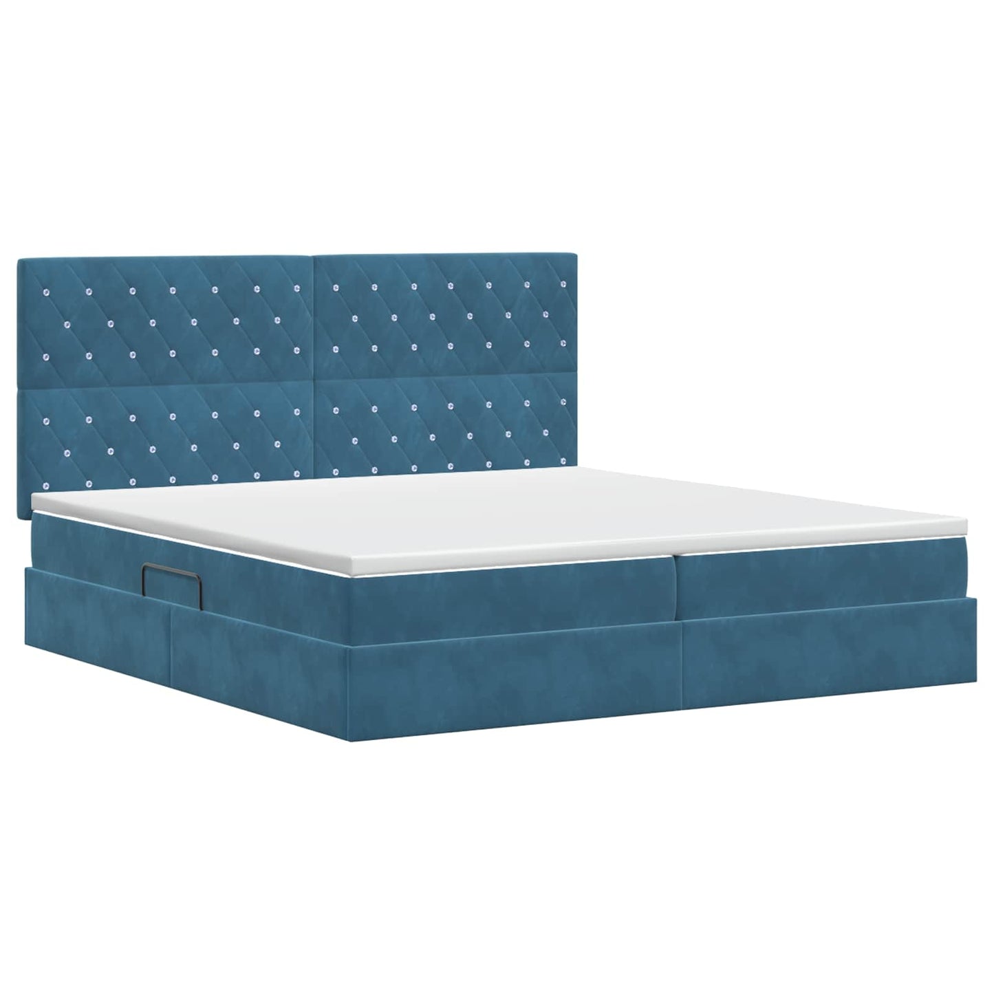 Opslag bed met matras Donkerblauw 200 x 200 cm Fluweel