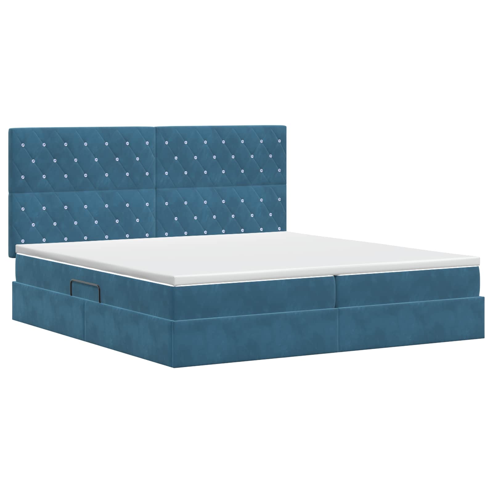 Opslag bed met matras Donkerblauw 200 x 200 cm Fluweel
