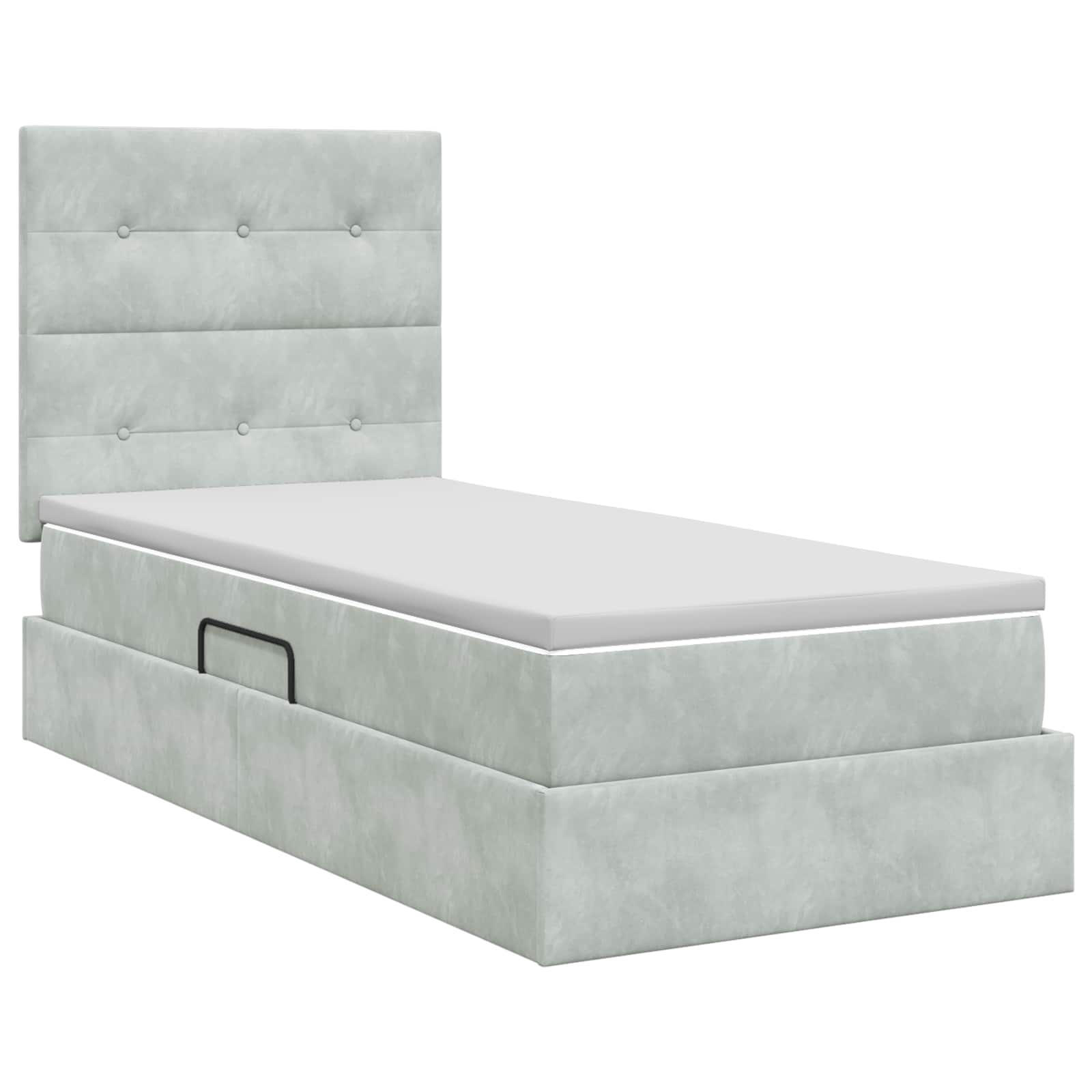 Opslag bed met matras met opslag Lichtgrijs 90 x 190 cm Fluweel