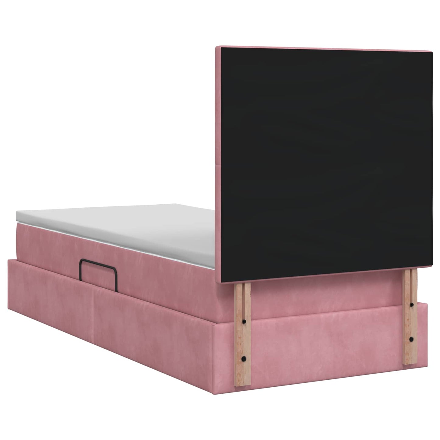 Opslag bed met matras met hoofdeinde Roze 90 x 190 cm Fluweel