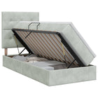 Opslag bed met matras met opslag Lichtgrijs 90 x 200 cm Fluweel