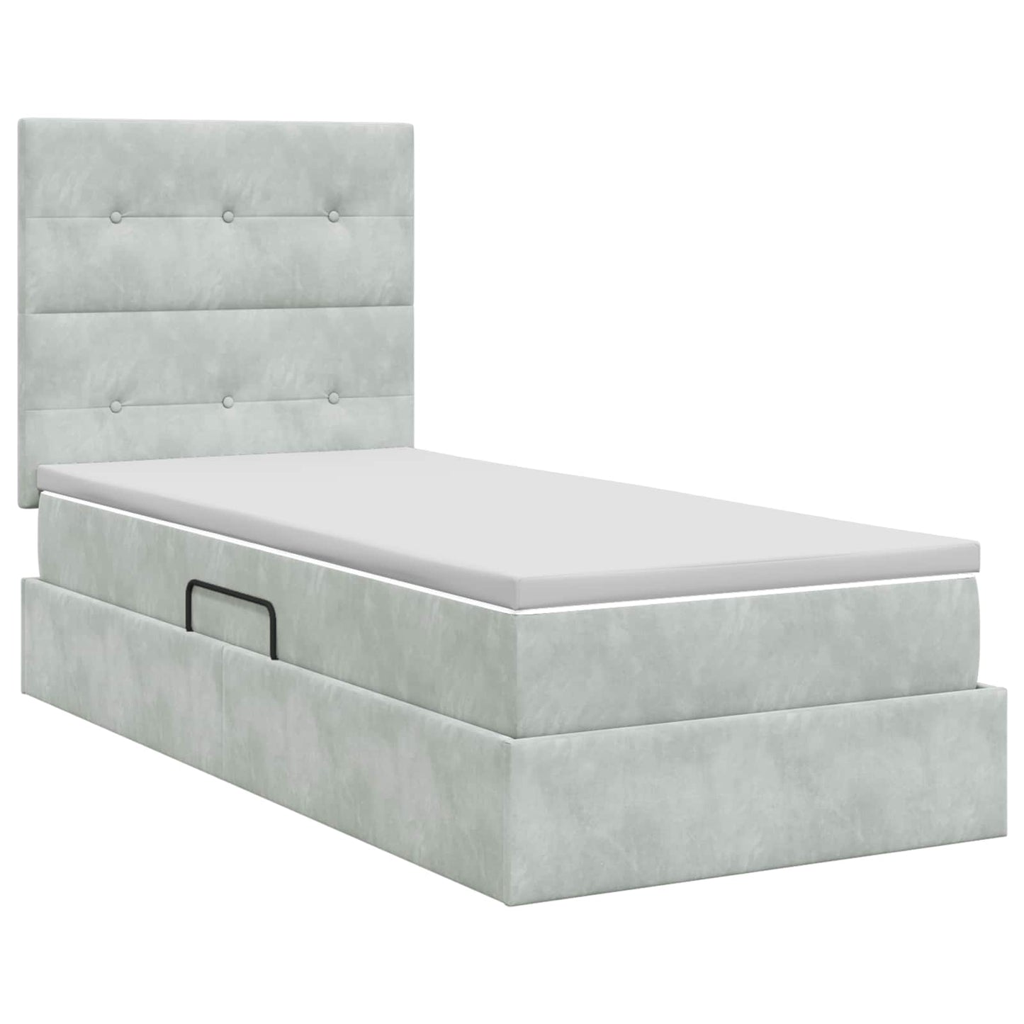 Opslag bed met matras Lichtgrijs 100 x 200 cm Fluweel