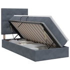 Opslag bed met matras Donkergrijs 100 x 200 cm Fluweel