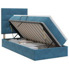 Opslag bed met matras Donkerblauw 100 x 200 cm Fluweel
