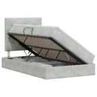 Opslag bed met matras Lichtgrijs 120 x 200 cm Fluweel