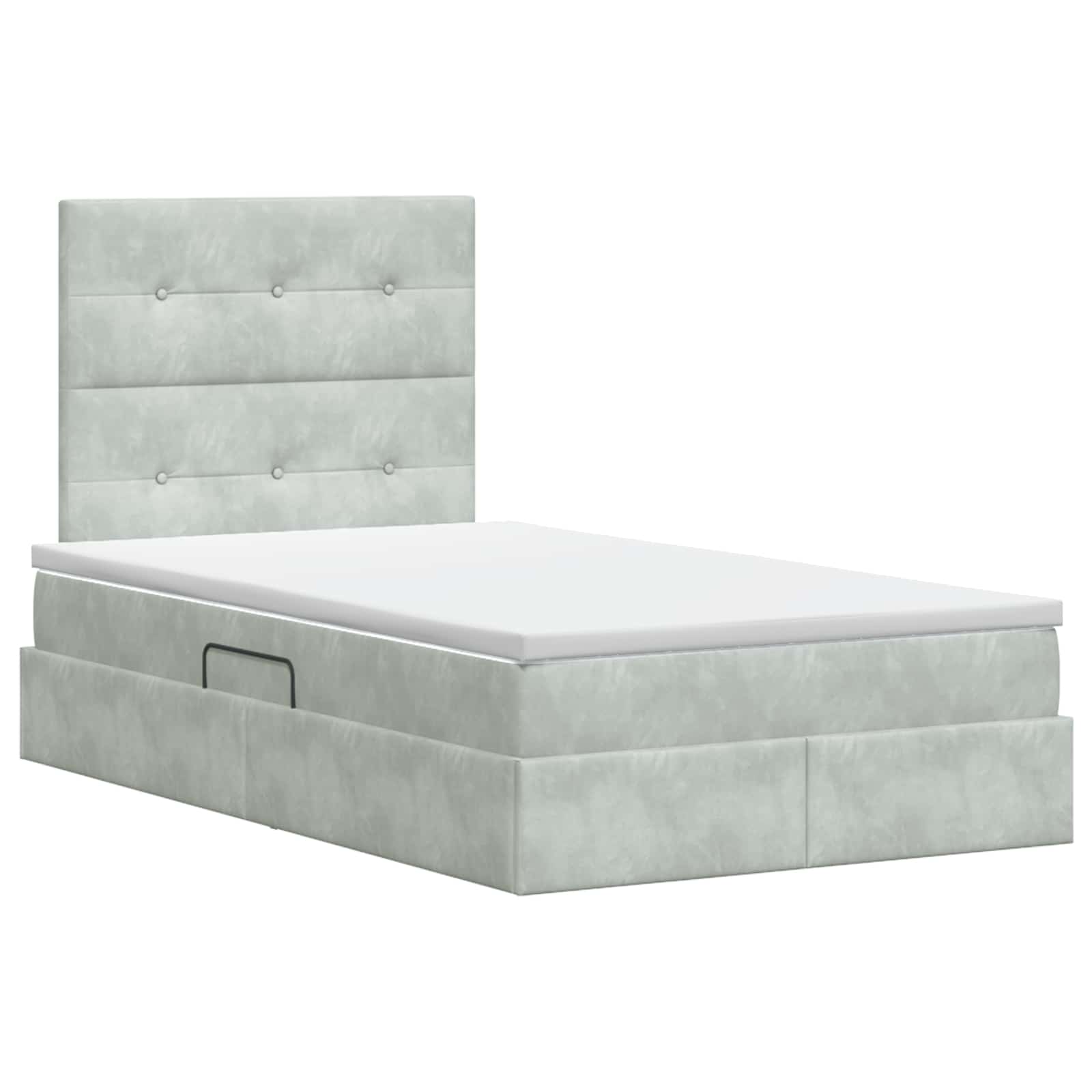 Opslag bed met matras Lichtgrijs 120 x 200 cm Fluweel