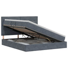 Opslag bed met matras Donkergrijs 160 x 200 cm Fluweel