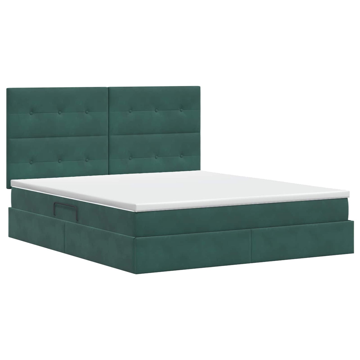 Opslag bed met matras Donkergroen 160 x 200 cm Fluweel