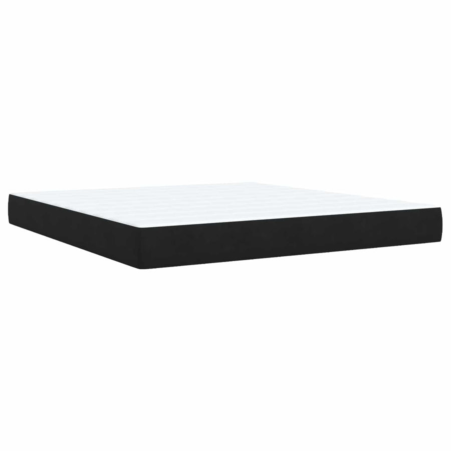 Opslag bed met matras met hoofdeinde Zwart 180 x 200 cm Fluweel