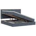Opslag bed met matras Donkergrijs 200 x 200 cm Fluweel