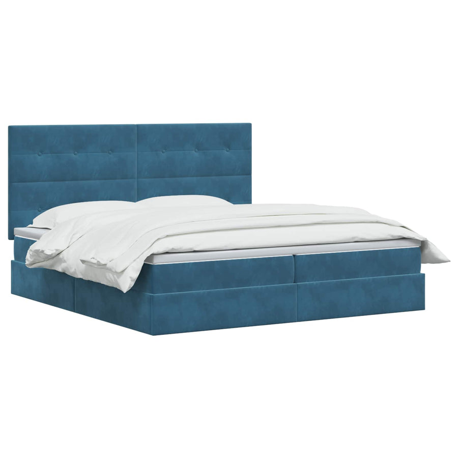 Opslag bed met matras Donkerblauw 200 x 200 cm Fluweel