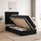 Opbergbed 90x190 cm zwart fluweel met hoofdeinde