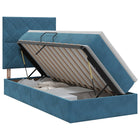 Opslag bed met matras Donkerblauw 100 x 200 cm Fluweel
