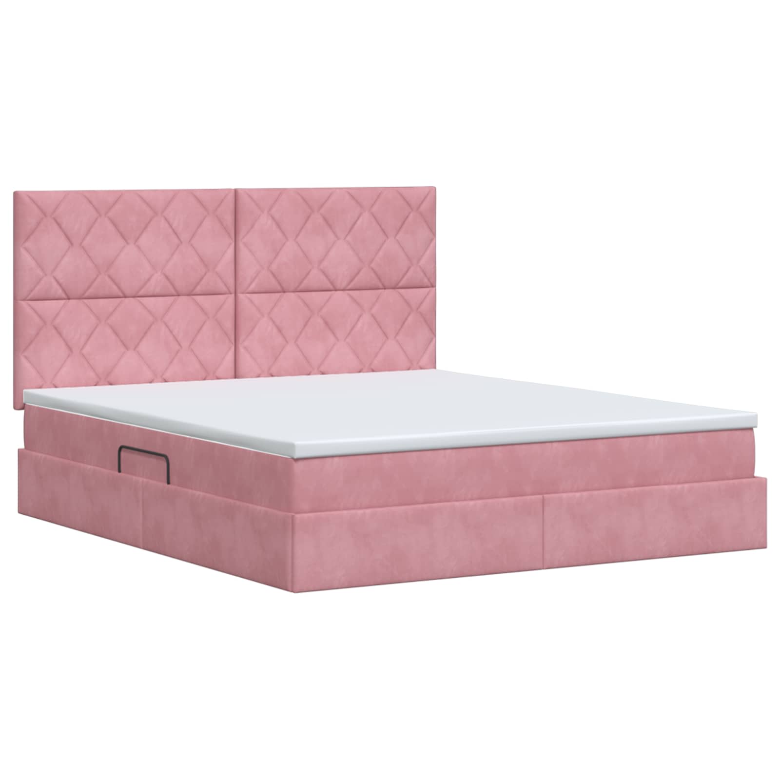 Opslag bed met matras met hoofdeinde Roze 160 x 200 cm Fluweel