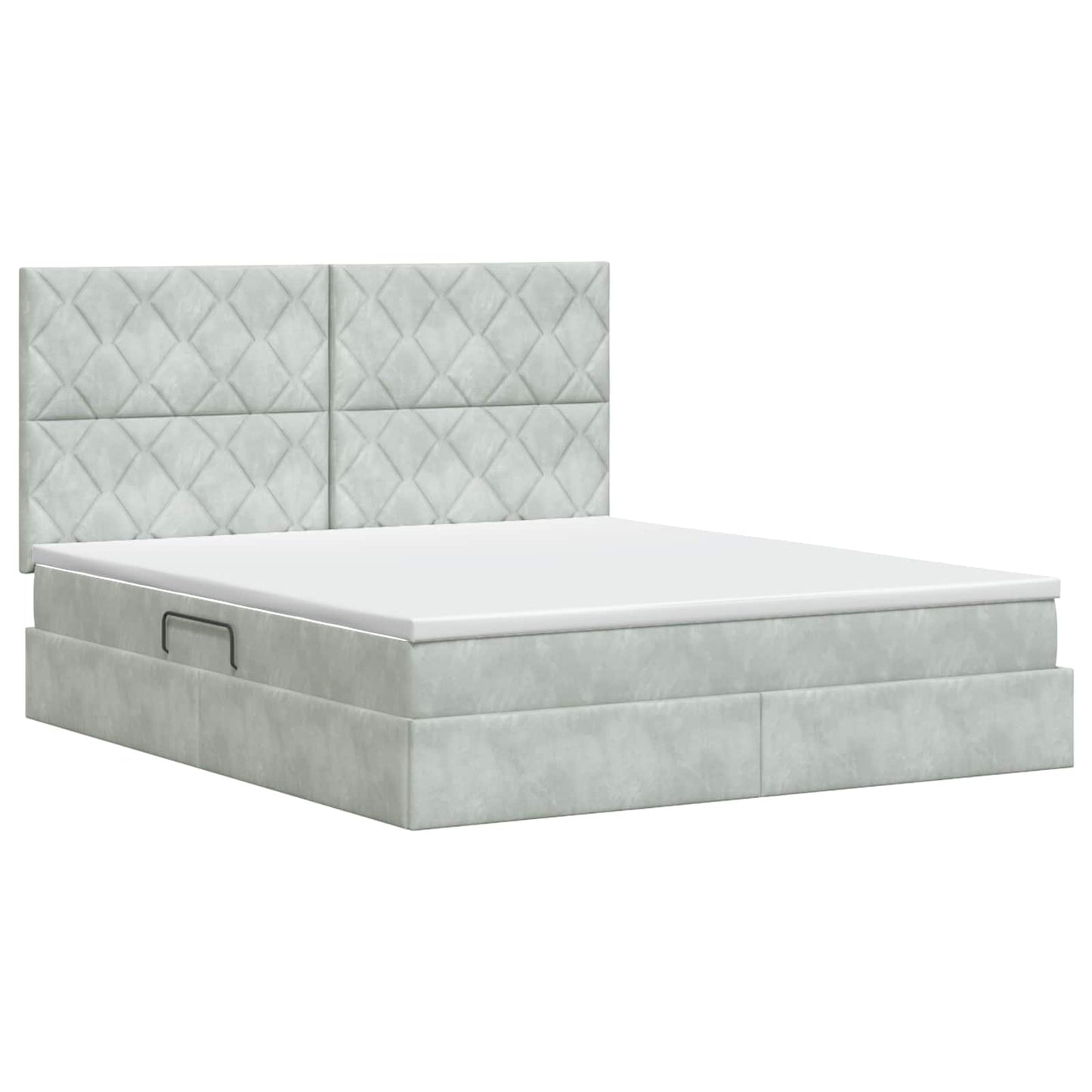 Opslag bed met matras Lichtgrijs 180 x 200 cm Fluweel