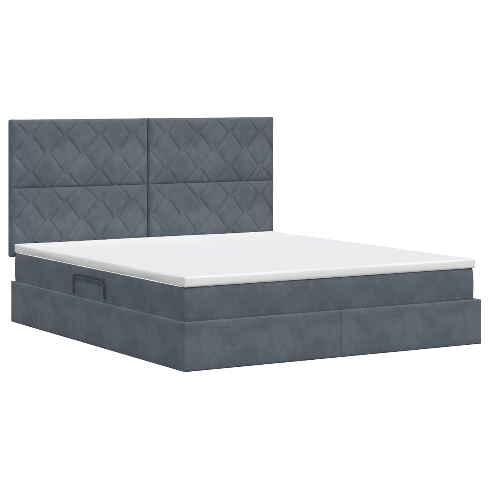 Opslag bed met matras Donkergrijs 180 x 200 cm Fluweel