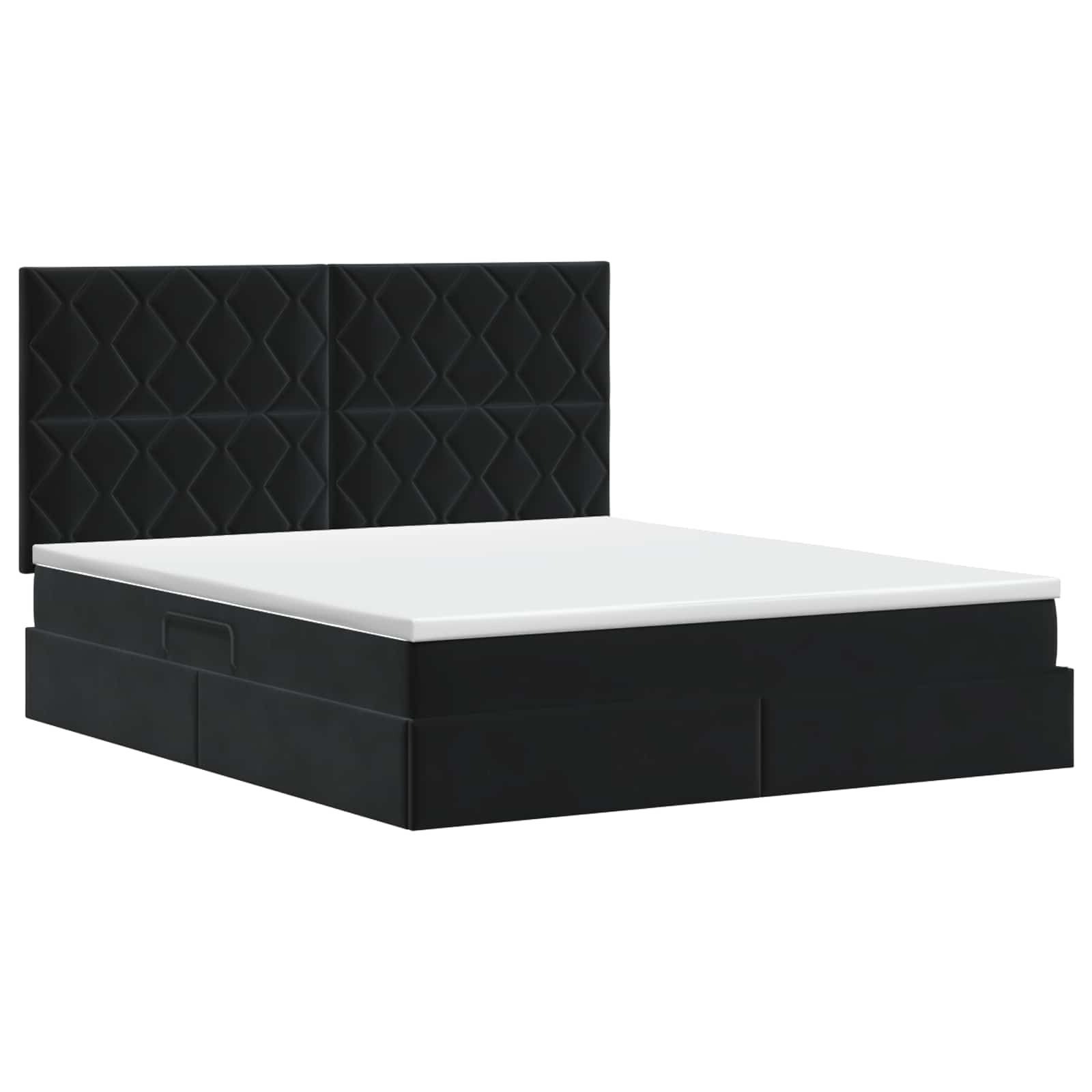 Opslag bed met matras met hoofdeinde met opslag Fluweel
