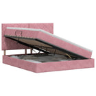 Opbergbed met matras roze 180x200 cm fluweel