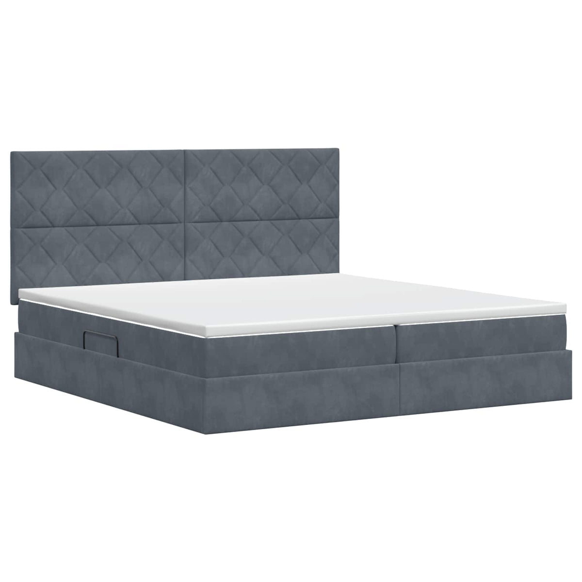 Opslag bed met matras Donkergrijs 200 x 200 cm Fluweel