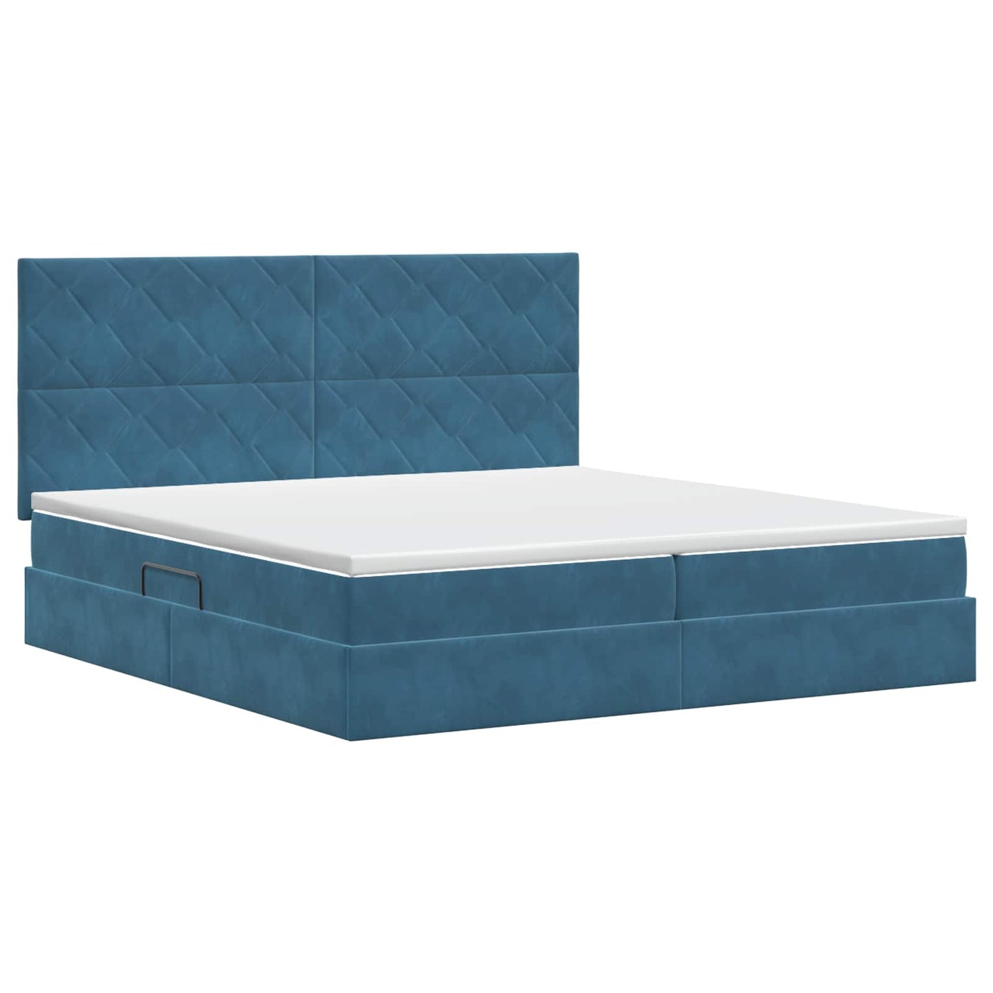 Opslag bed met matras Donkerblauw 200 x 200 cm Fluweel