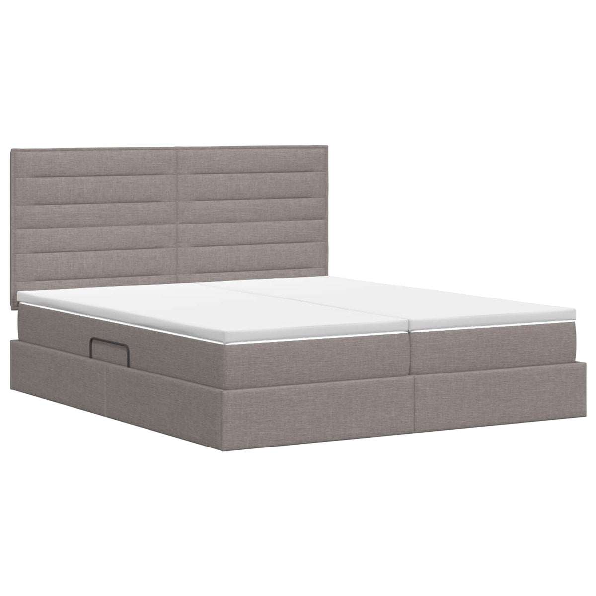 Opslag bed met hoofdeinde met opslag Taupe 180 x 200 cm Stof