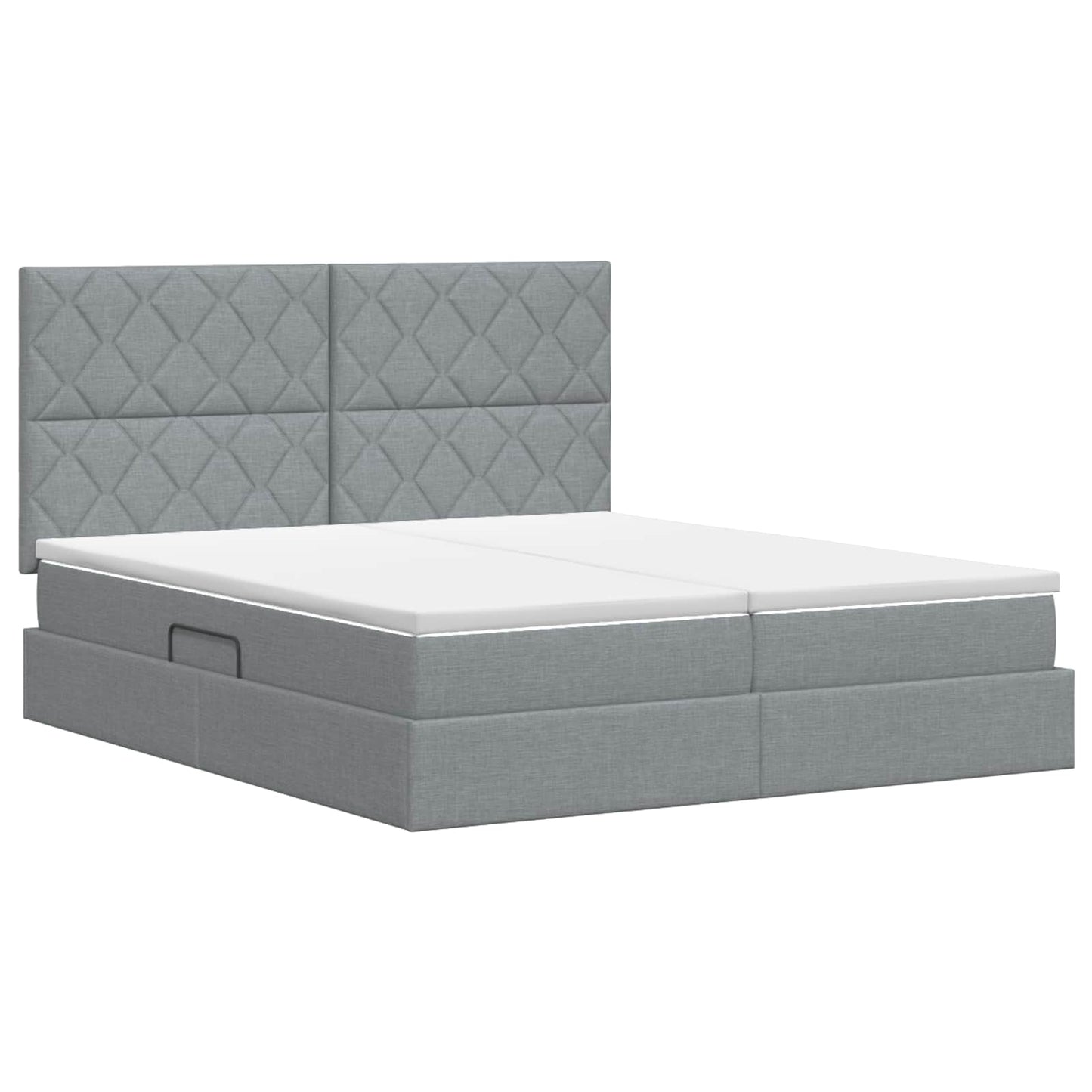 Opslag bed met hoofdeinde Lichtgrijs 180 x 200 cm Stof