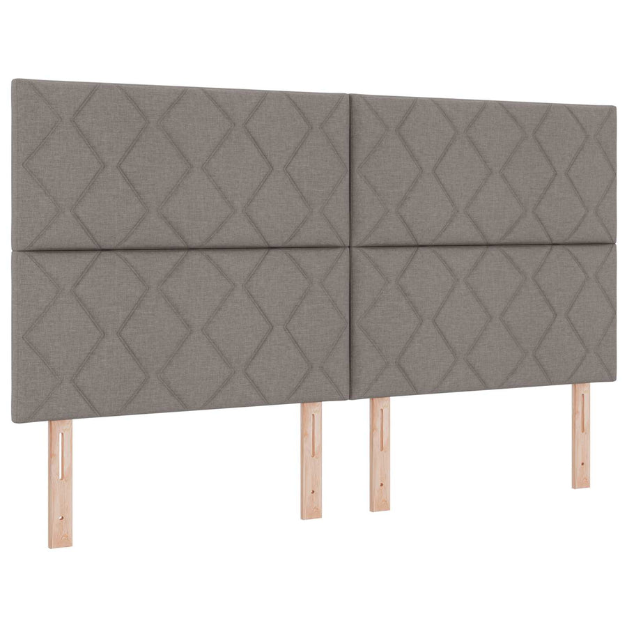 Opslag bed met hoofdeinde met opslag Taupe 180 x 200 cm Stof