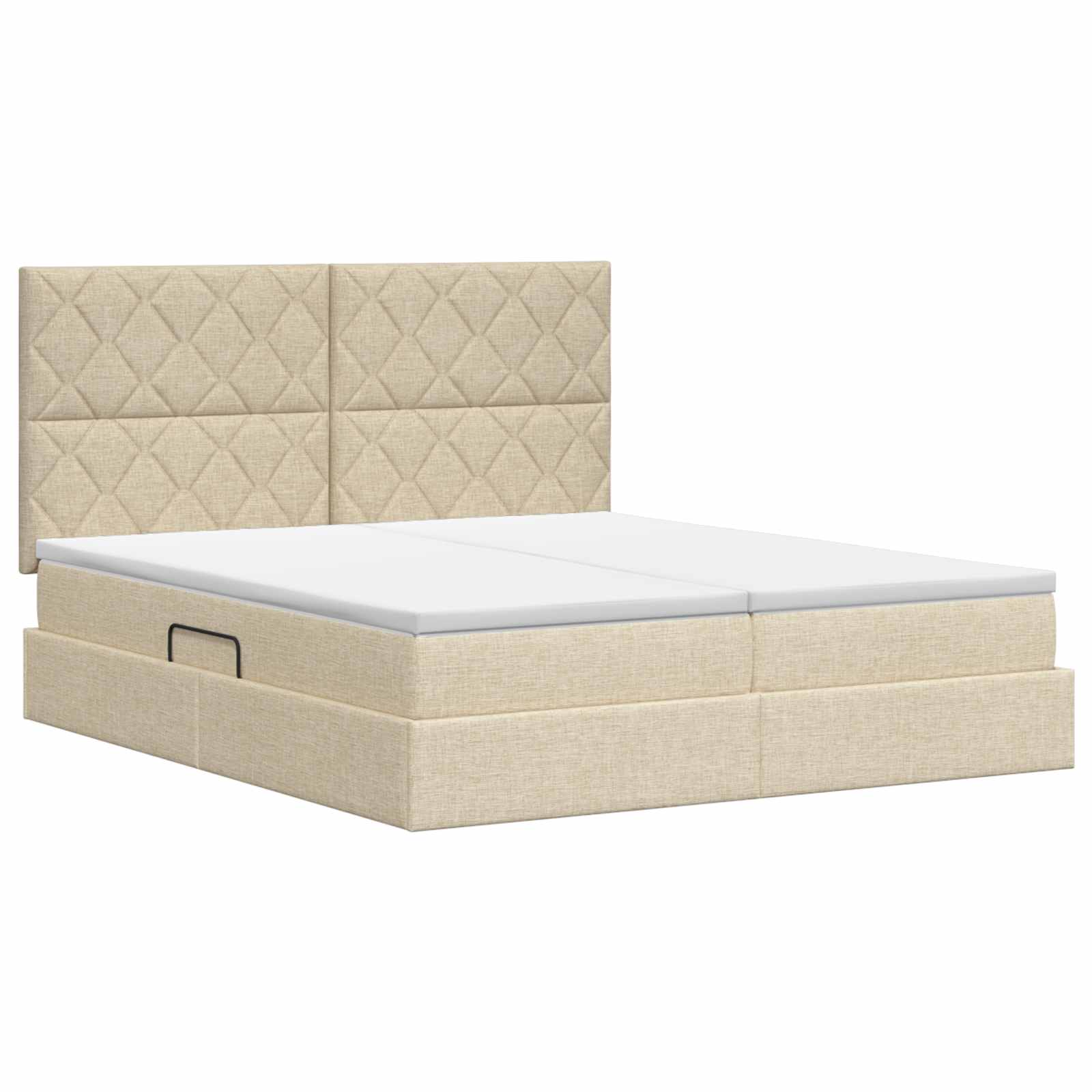 Opslag bed met hoofdeinde Crèmekleurig 180 x 200 cm Stof