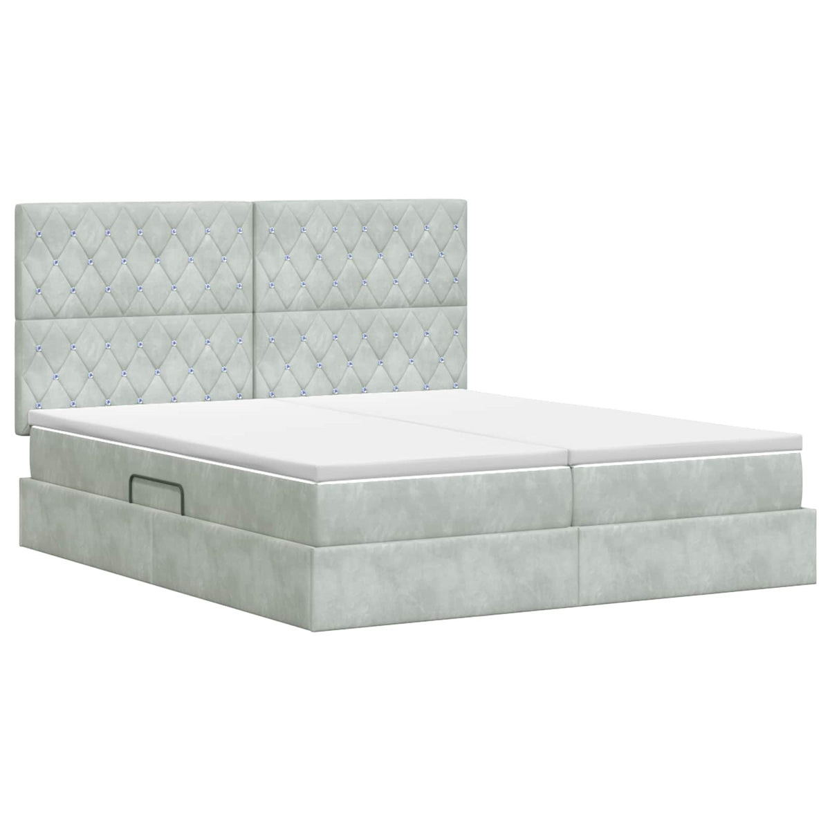 Opslag bed met hoofdeinde Lichtgrijs 180 x 200 cm Fluweel