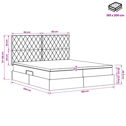 Opslag bed met hoofdeinde met opslag Roze 180 x 200 cm Fluweel