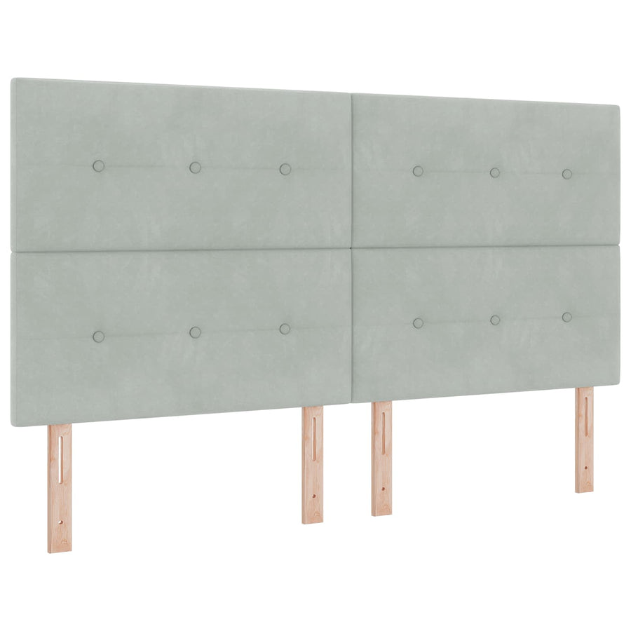 Opslag bed met hoofdeinde Lichtgrijs 180 x 200 cm Fluweel