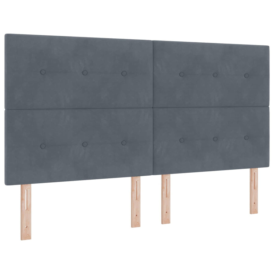 Opslag bed met hoofdeinde Donkergrijs 180 x 200 cm Fluweel