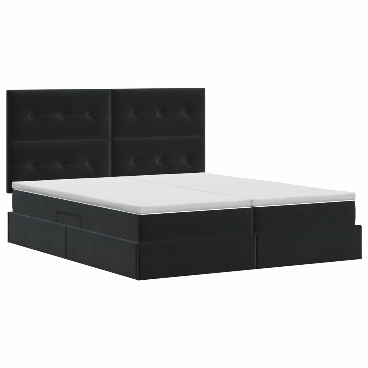 Opslag bed met hoofdeinde met opslag Zwart 180 x 200 cm Fluweel