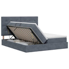 Opslag bed met hoofdeinde Donkergrijs 200 x 200 cm Fluweel