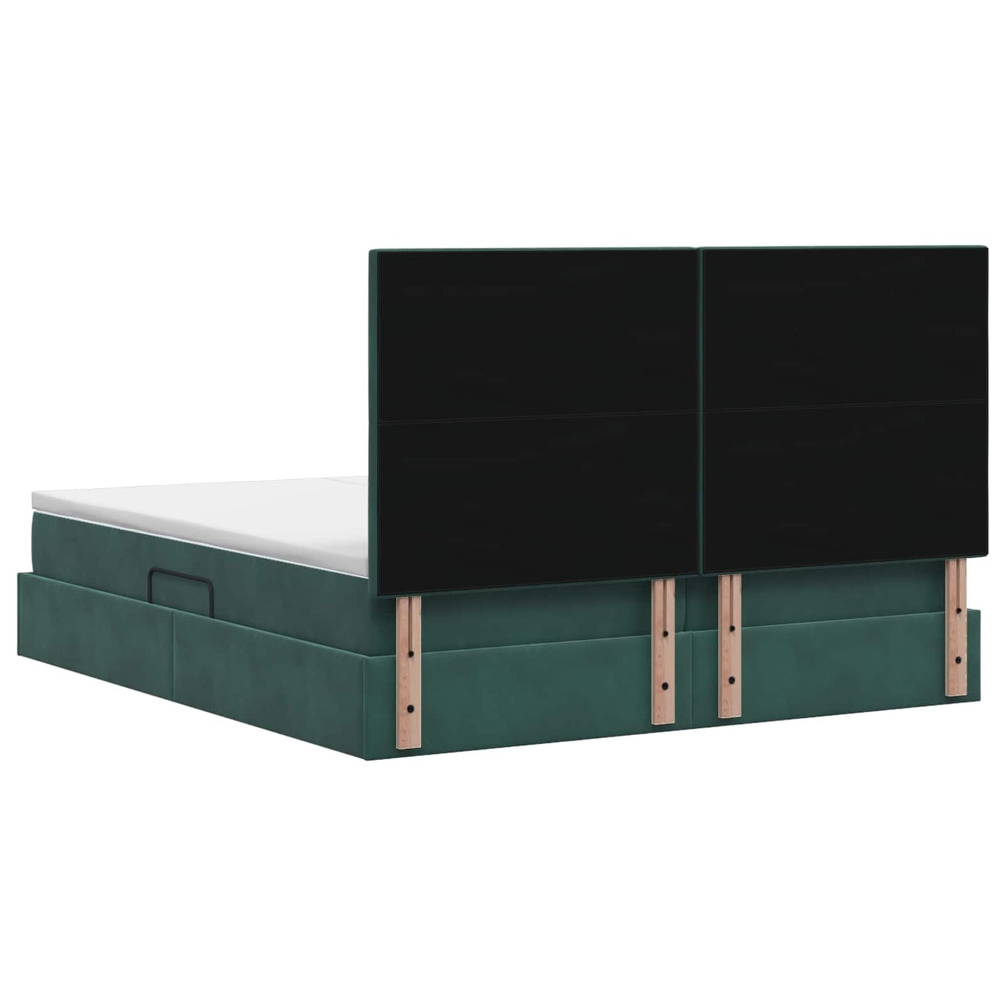 Opslag bed met hoofdeinde Donkergroen 200 x 200 cm Fluweel