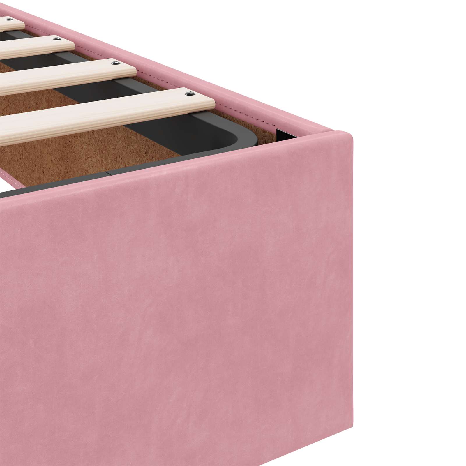 Opslag bed met hoofdeinde met opslag Roze 200 x 200 cm Fluweel